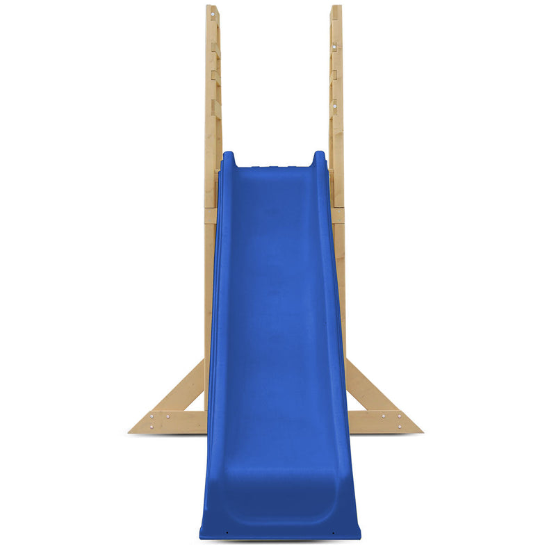 Kids Freestanding Timber Climb with Blue Slide