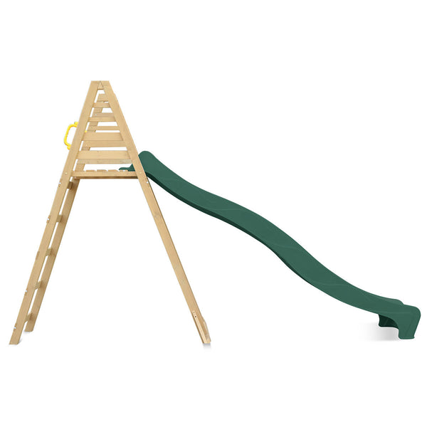 Kids Freestanding Timber Climb with Green Slide