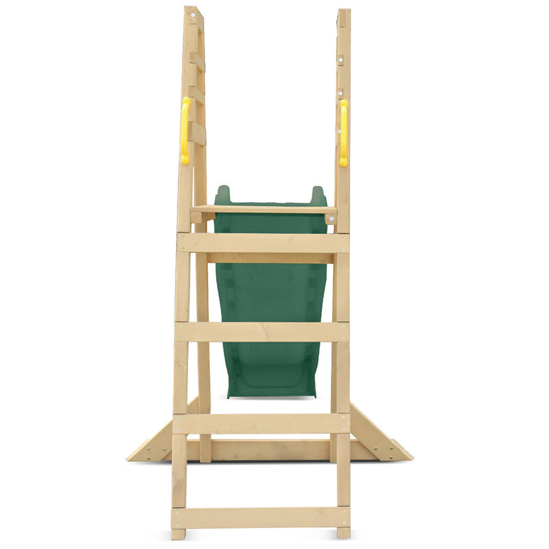 Kids Freestanding Timber Climb with Green Slide