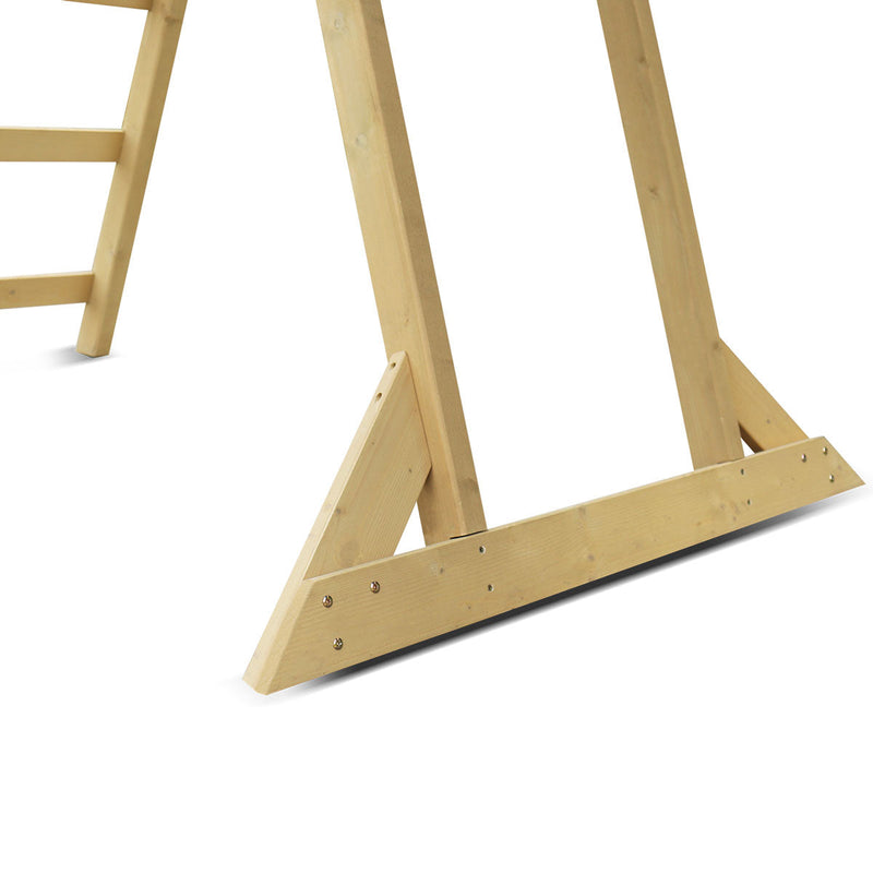 Kids Freestanding Timber Climb with Green Slide