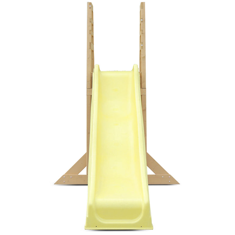 Kids Freestanding Timber Climb with Yellow Slide