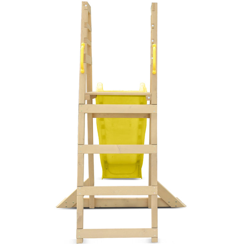 Kids Freestanding Timber Climb with Yellow Slide