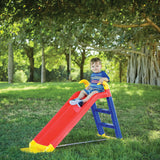 Kids Freestanding Colourful Slide with Ladder