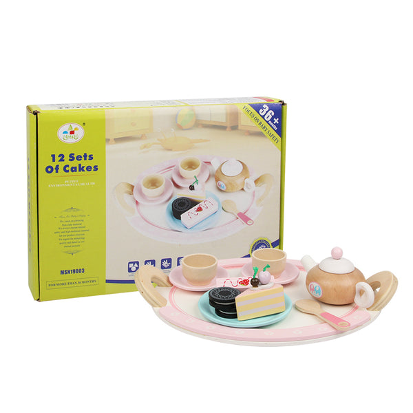 Kids Wooden Tea Set Accessories with Teapot and Treats