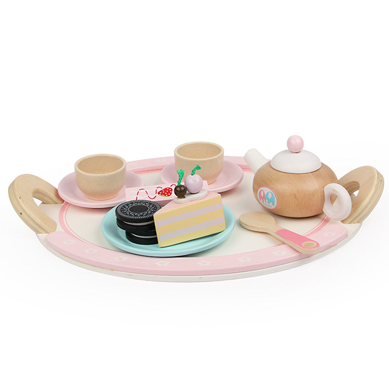 Kids Wooden Tea Set Accessories with Teapot and Treats