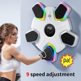 Bluetooth Music & Lights Boxing Machine with Kids Gloves - Black