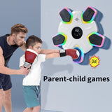 Bluetooth Music & Lights Boxing Machine with Kids Gloves - Black