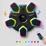 Bluetooth Music & Lights Boxing Machine with Kids Gloves - Black