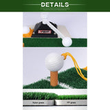 Portable Golf Putting Mat with Push Rod Trainer