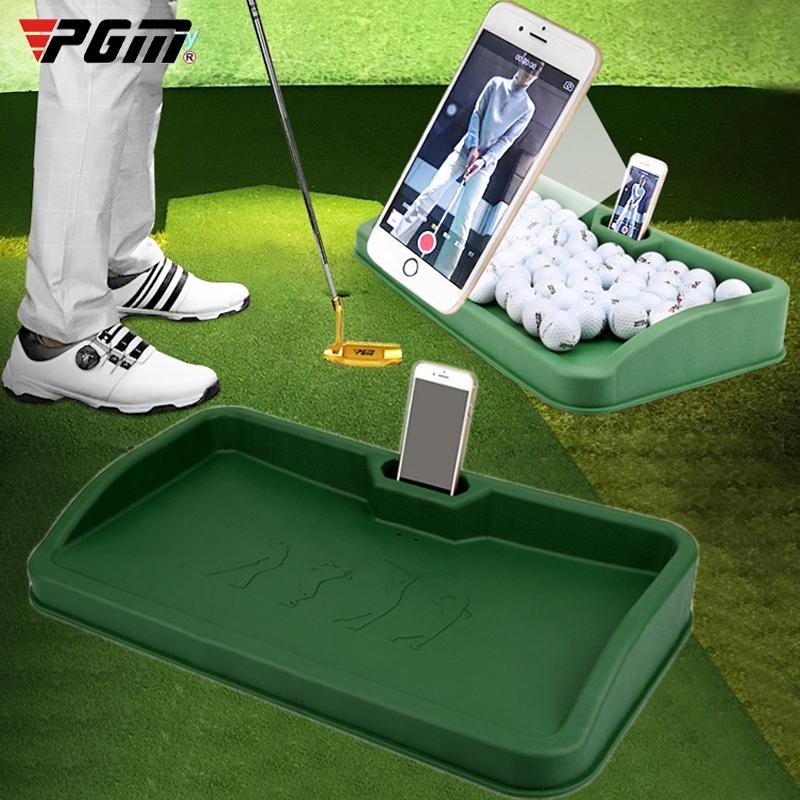 Golf Service Box with Phone Stand for Recording and Analysing Swing/Form - Green