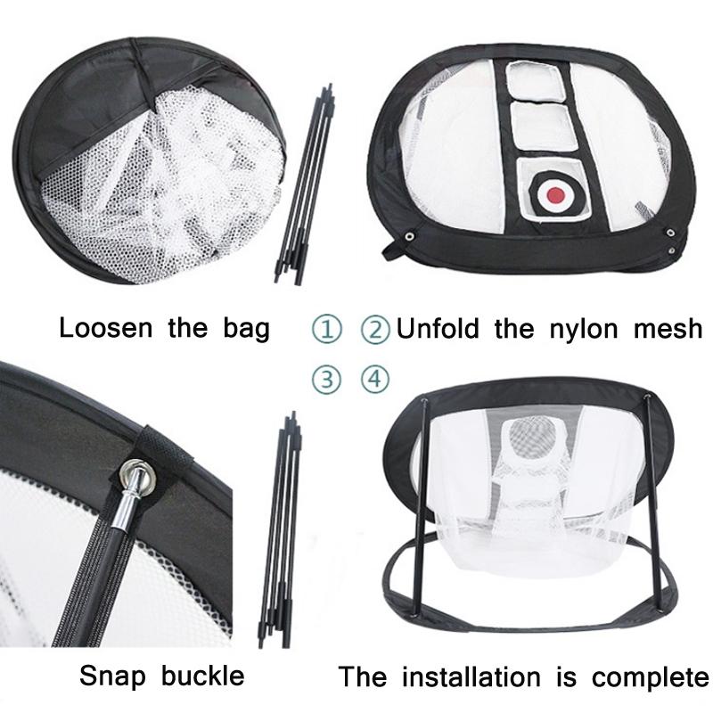 Foldable Square Golf Net for Indoor Practice - Forest Green