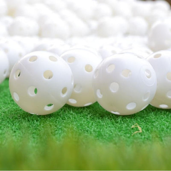 10-piece Indoor/Outdoor Golf Hollow Training Balls - White