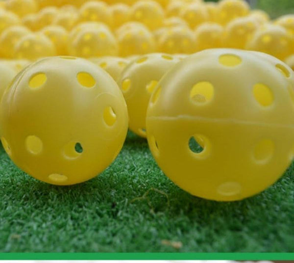 10-piece Indoor/Outdoor Golf Hollow Training Balls - Yellow