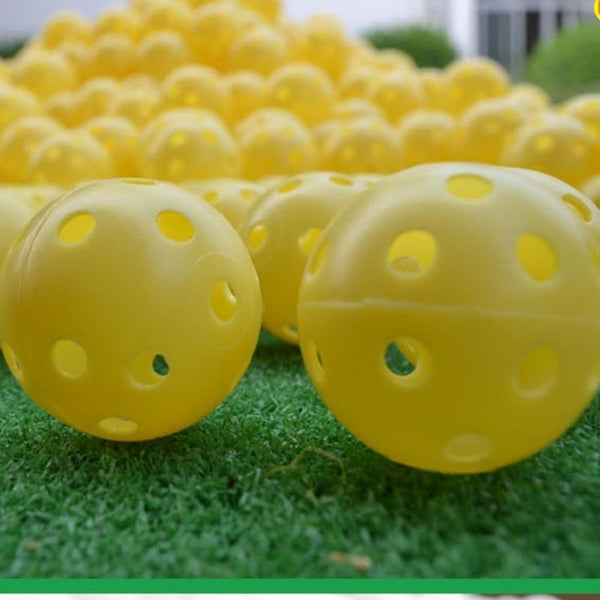 10-piece Indoor/Outdoor Golf Hollow Training Balls - Yellow