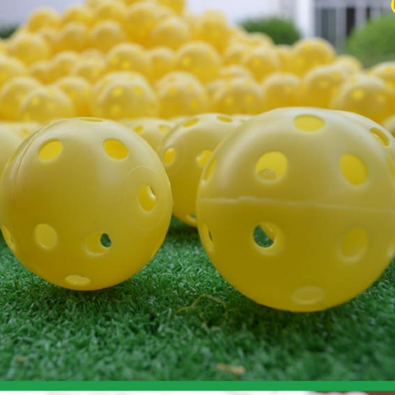 10-piece Indoor/Outdoor Golf Hollow Training Balls - Yellow