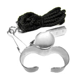 Summit Brass Finger Grip Umpire/Referee Whistle with Lanyard