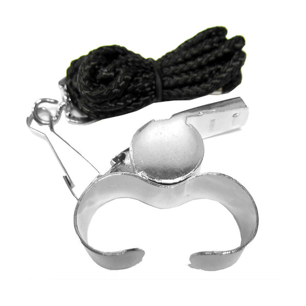 Summit Brass Finger Grip Umpire/Referee Whistle with Lanyard