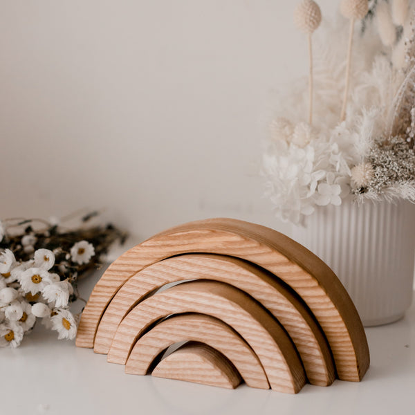 Natural Wooden Rainbow Blocks Set