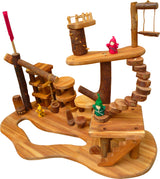 Tree House Complex Building Set - Natural Wooden Blocks 75pc
