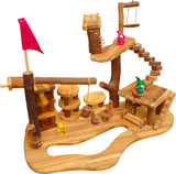 Tree House Complex Building Set - Natural Wooden Blocks 75pc