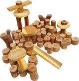 Wooden Tree Building Blocks - Natural Wood 106 Pcs