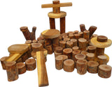 Wooden Tree Building Blocks - Natural Wood 106 Pcs