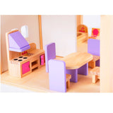 Kids Wooden DIY 3-Level Dolls House with Full Furniture Set