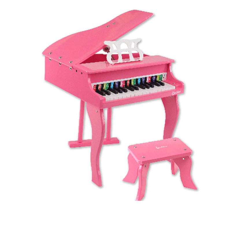 Kids Mini Wooden Toy Grand Piano with 30 Keys - Pink