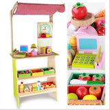 Kids Wooden Pretend Fruit & Veg Market Stall with Accessories