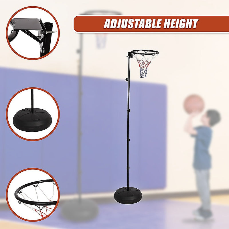 Height-Adjustable Netball Ring with Stand and Stable Base