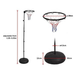 Height-Adjustable Netball Ring with Stand and Stable Base