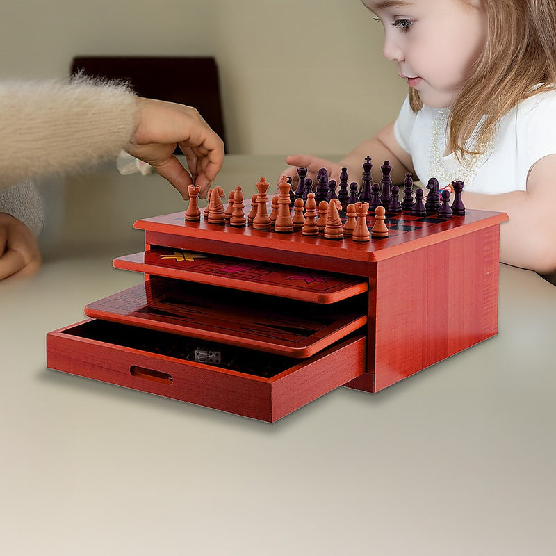 10-in-1 Wooden Classic Popular Games Set