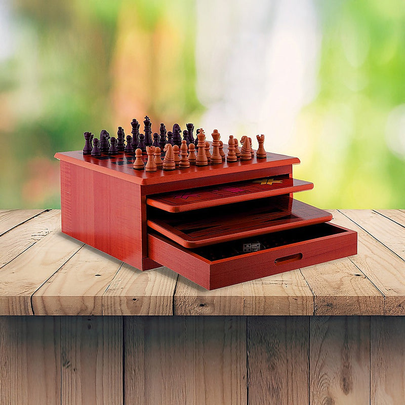 10-in-1 Wooden Classic Popular Games Set
