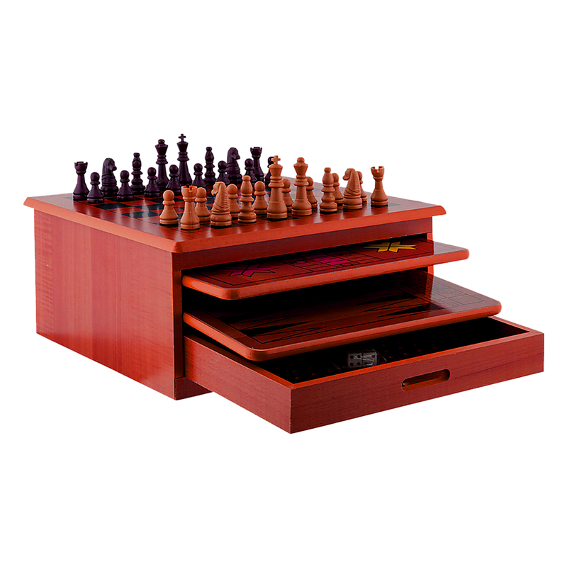 10-in-1 Wooden Classic Popular Games Set