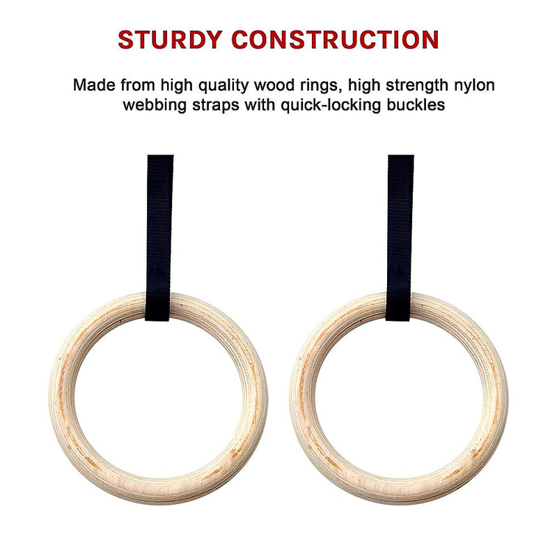 Wooden Gymnastic Olympic Rings for Strength Training