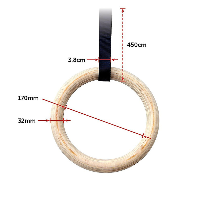 Wooden Gymnastic Olympic Rings for Strength Training