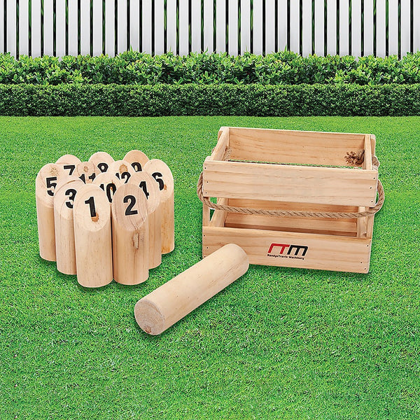 Wooden Outdoor Number Toss Game Set with Carry Case
