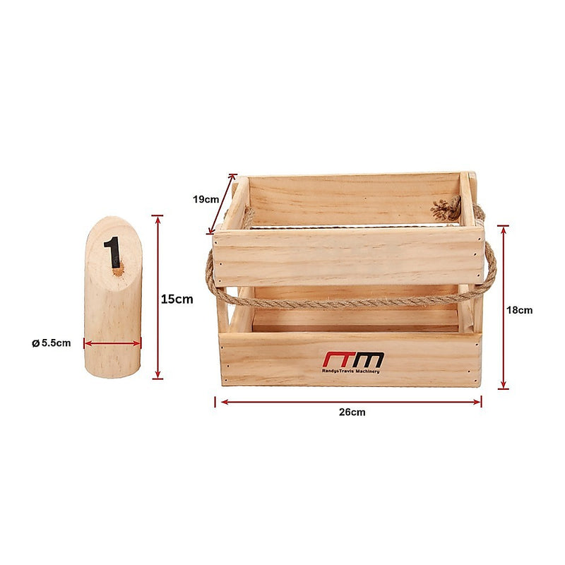 Wooden Outdoor Number Toss Game Set with Carry Case