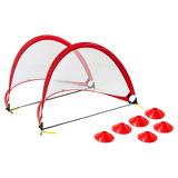2pc Portable Kids Soccer Goal Set with Field Marker Cones
