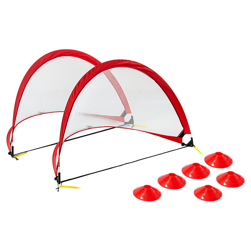 2pc Portable Kids Soccer Goal Set with Field Marker Cones