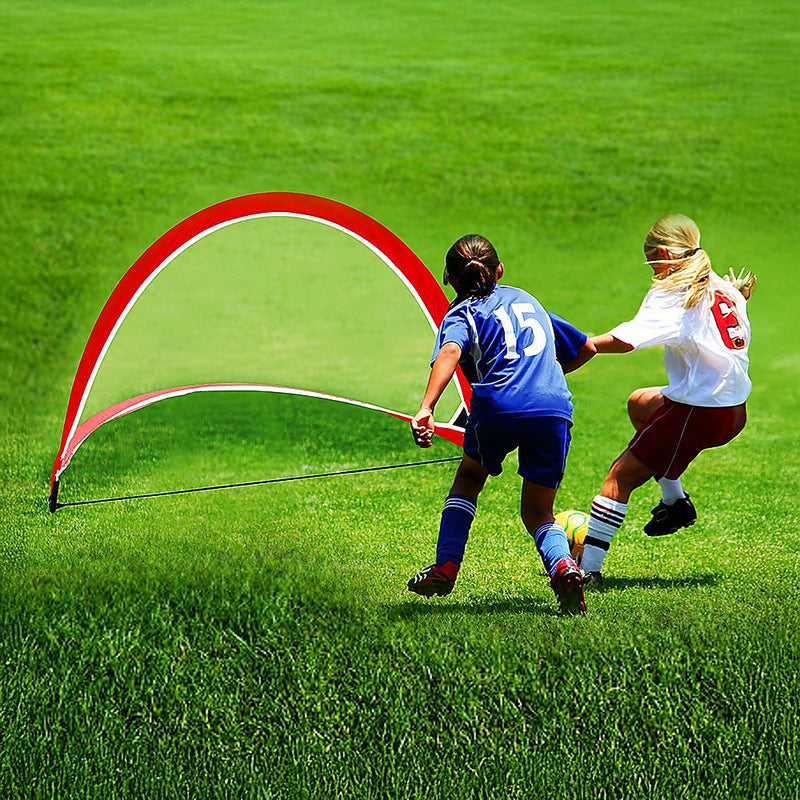 2pc Portable Kids Soccer Goal Set with Field Marker Cones