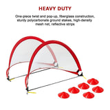 2pc Portable Kids Soccer Goal Set with Field Marker Cones