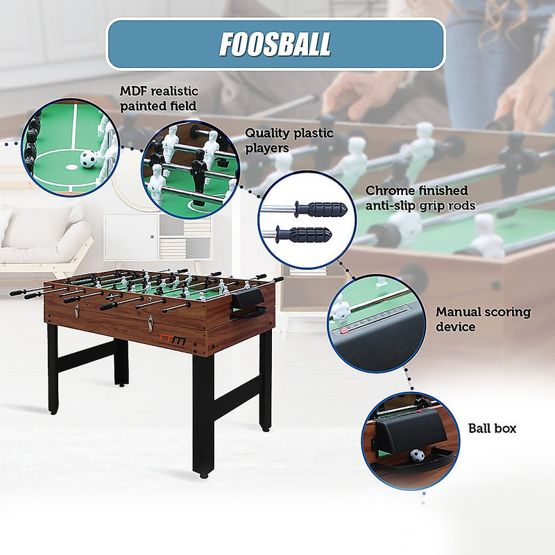3-in-1 Combo Games Table with Foosball, Hockey and Pool (Wood finish - 4Ft / 1.22m)