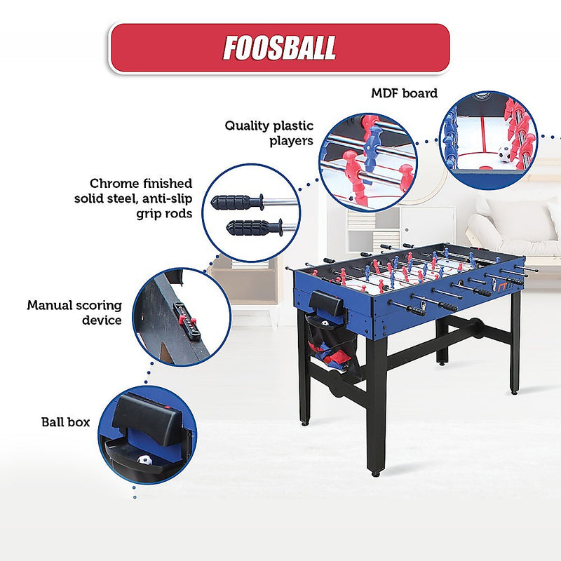 12-in-1 Combo Games Table inc. Foosball, Basketball, Hockey, Pool, Table Tennis & More (4Ft / 1.22m)