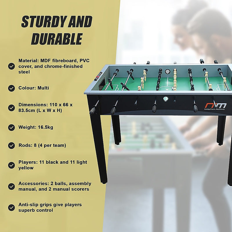 Foosball Table - Soccer Playroom Game (Black Finish - 4Ft / 1.22m)