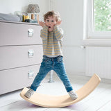 Wooden Seesaw Balance Board - Gymnastics/Yoga/Fun (Natural Wood)