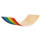 Wooden Seesaw Balance Board - Gymnastics/Yoga/Fun (Vibrant Rainbow)