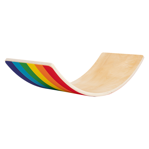 Wooden Seesaw Balance Board - Gymnastics/Yoga/Fun (Vibrant Rainbow)