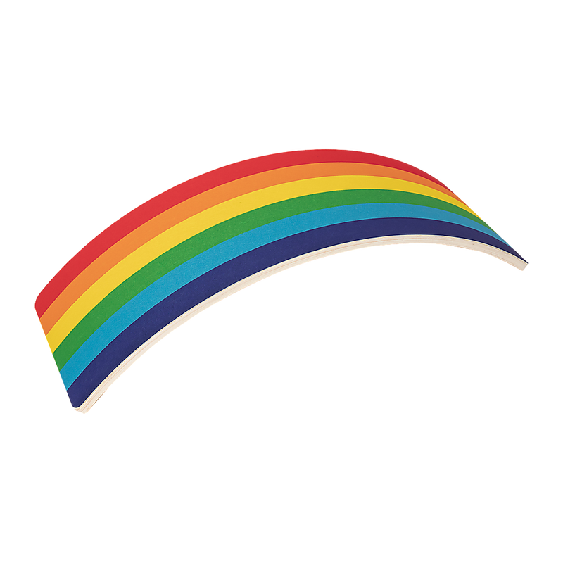 Wooden Seesaw Balance Board - Gymnastics/Yoga/Fun (Vibrant Rainbow)