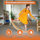 Wooden Seesaw Balance Board - Gymnastics/Yoga/Fun (Vibrant Rainbow)